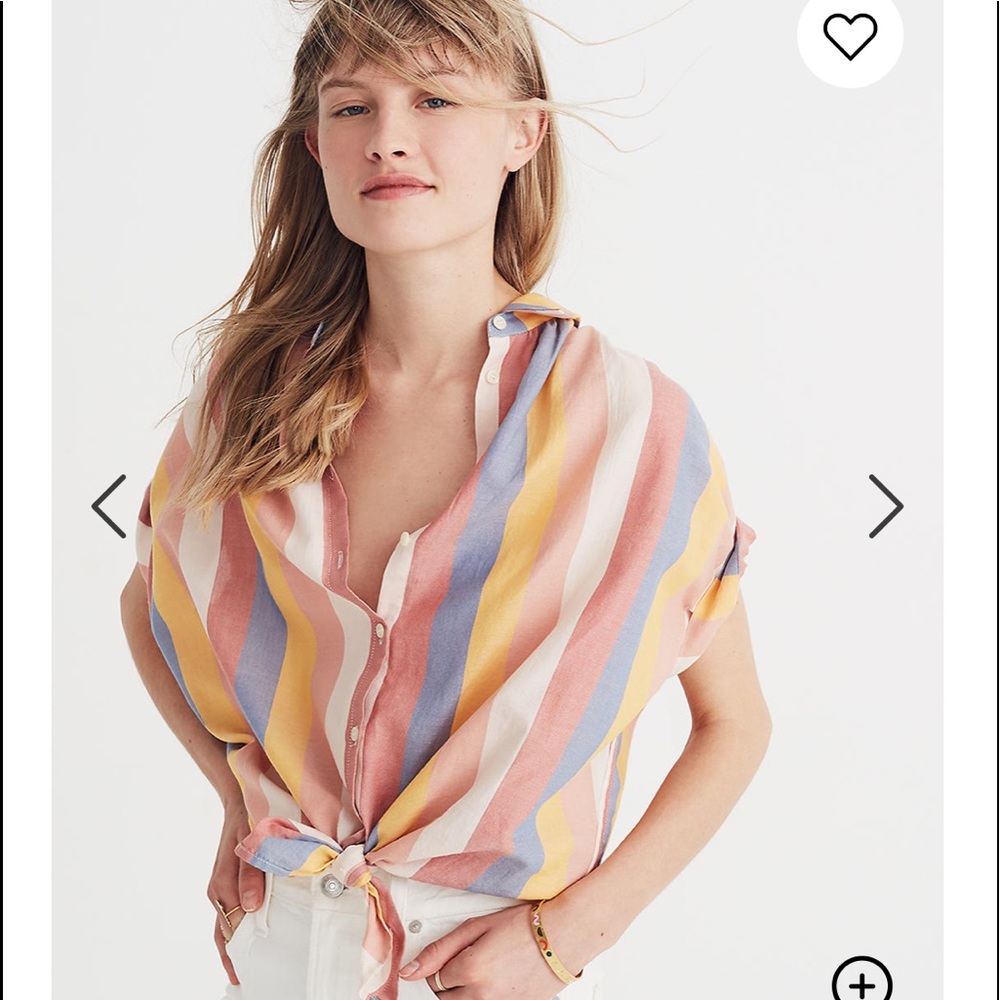 Madewell central shirt in Sherbert stripe NWT